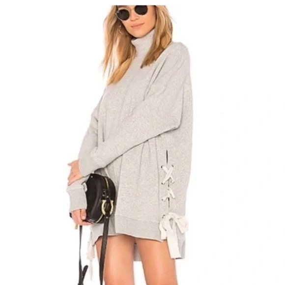 Free People Sweaters - Free People So Plush Lace Up Sweater/Dress Size Medium